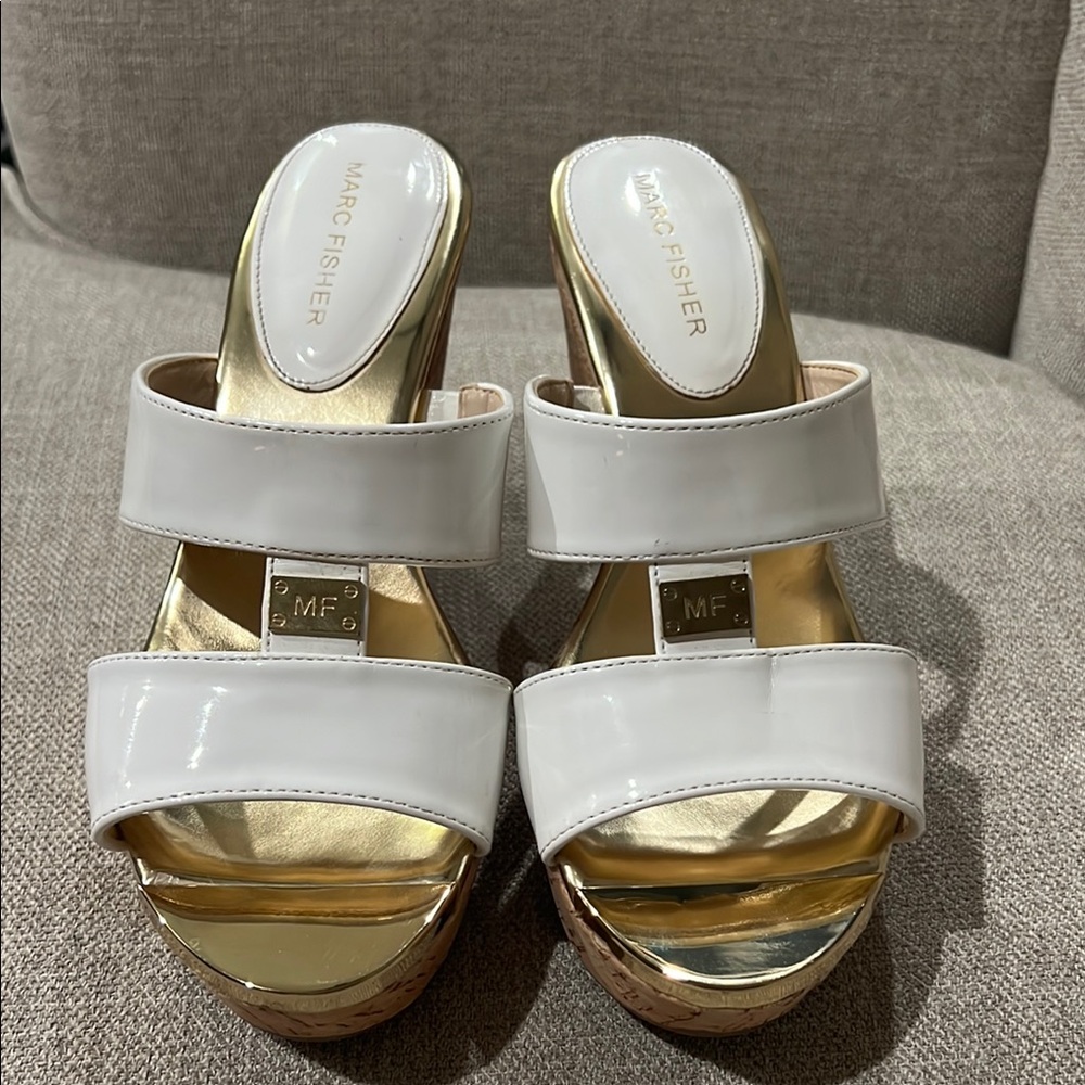 Marc Fisher White Mules - Picture 2 of 6